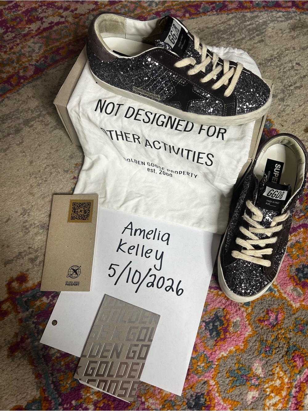 RE-UPLOAD: Golden Goose Purple Glitter Superstar Sneakers